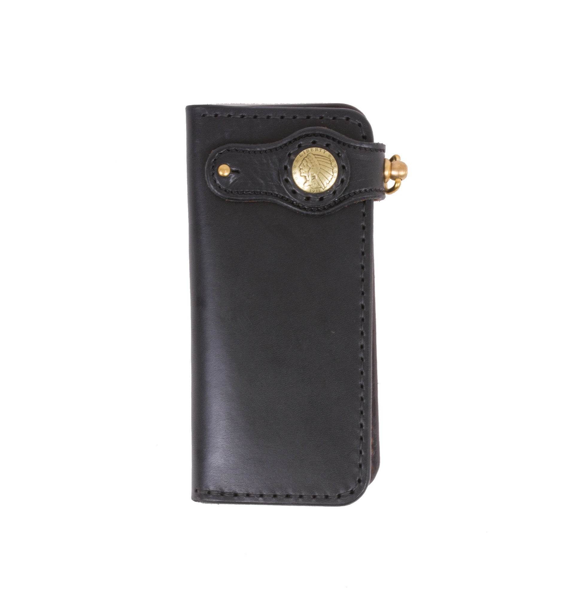 Cult Classic Leather American Long Wallet, Black w/braid - Image 4