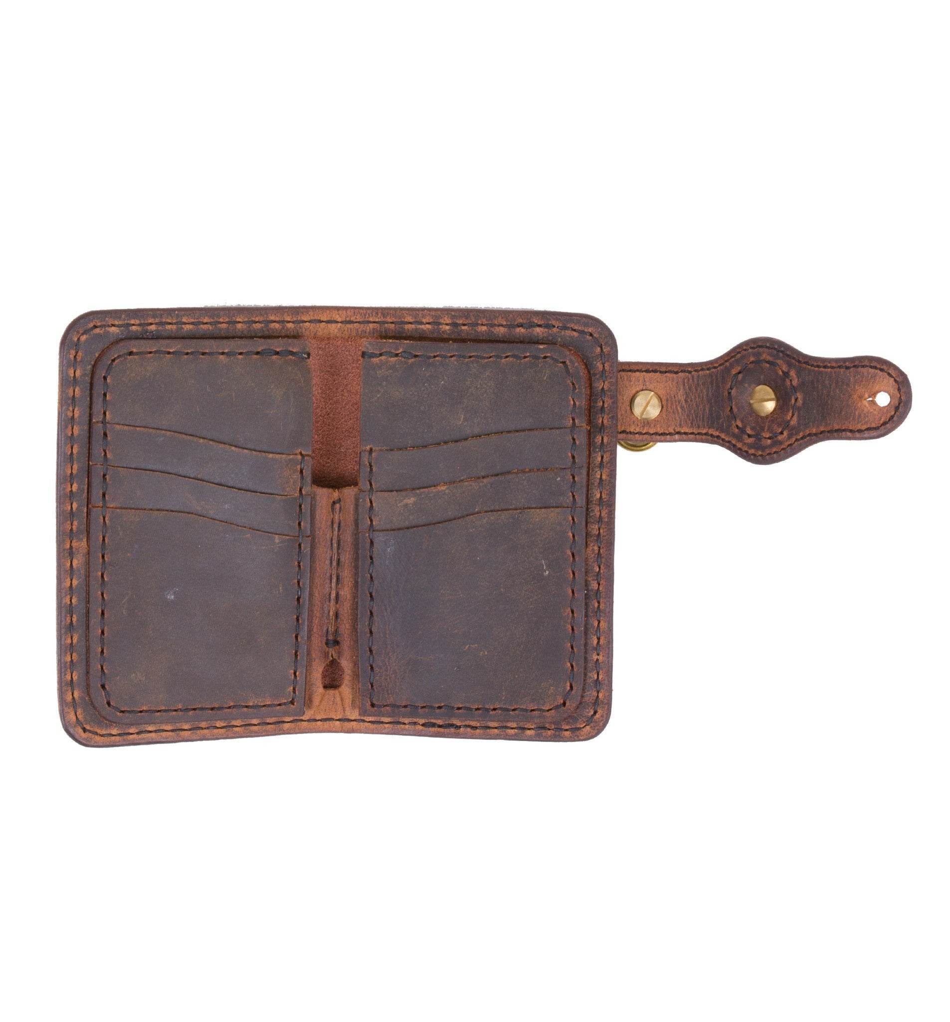 Cult Classic Leather American Mid Wallet, Brown w/strap - Image 2