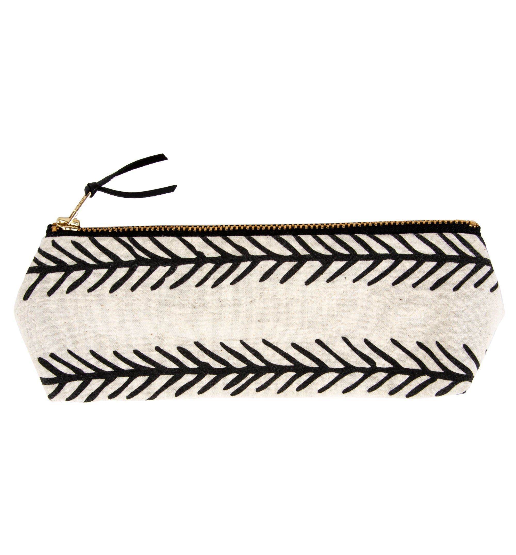 Feather Organic Cotton Zipper Pencil Pouch