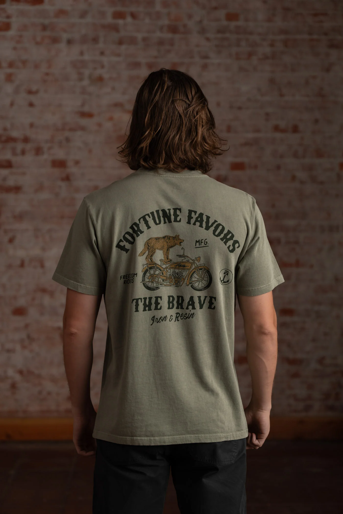 Fortune Favors the Brave Pocket Tee - Image 4