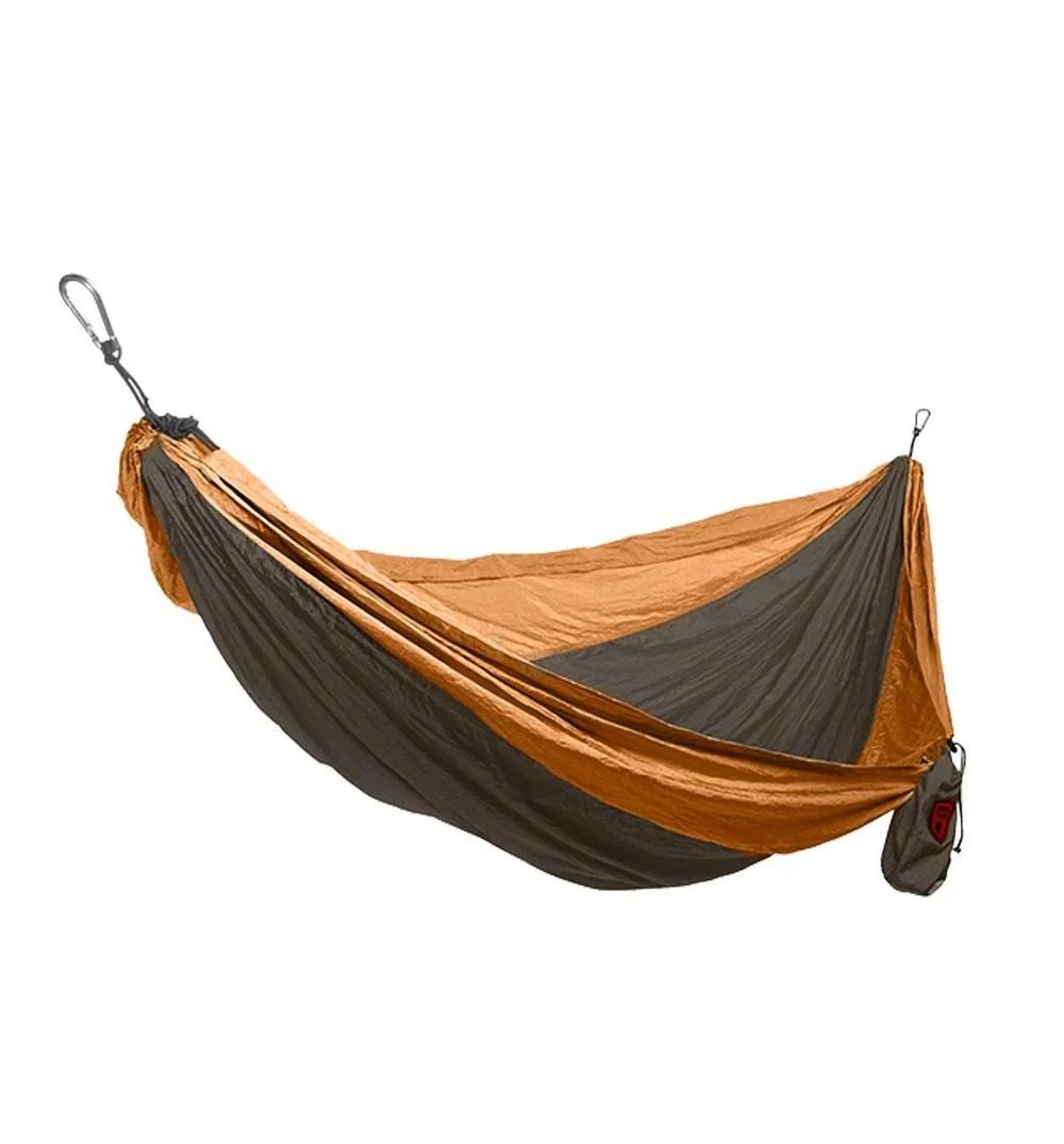 Grand Trunk Single Parachute Nylon Hammock - Brown/Mustard