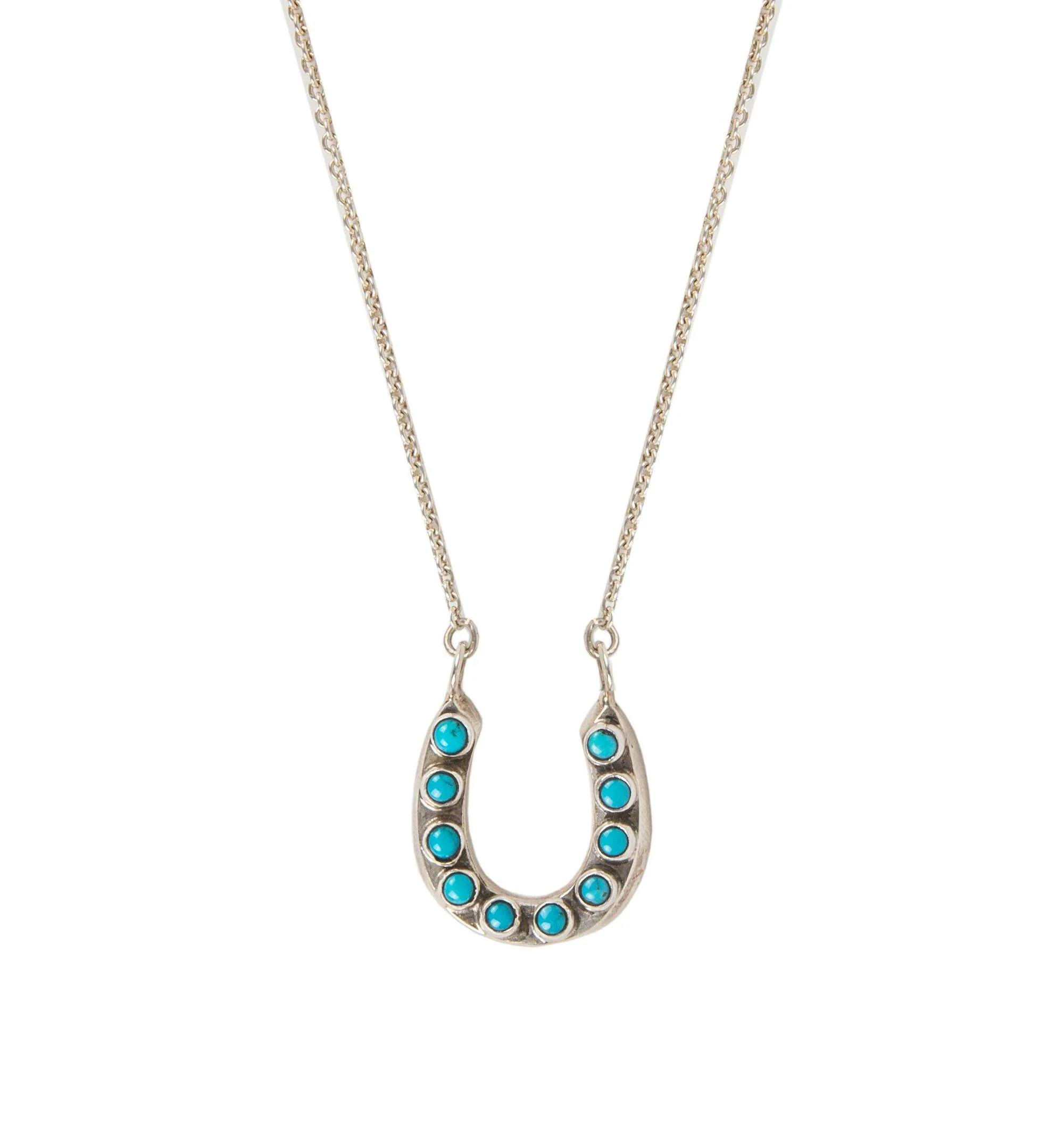 Horseshoe Necklace w/Sleeping Beauty Turquoise Stones