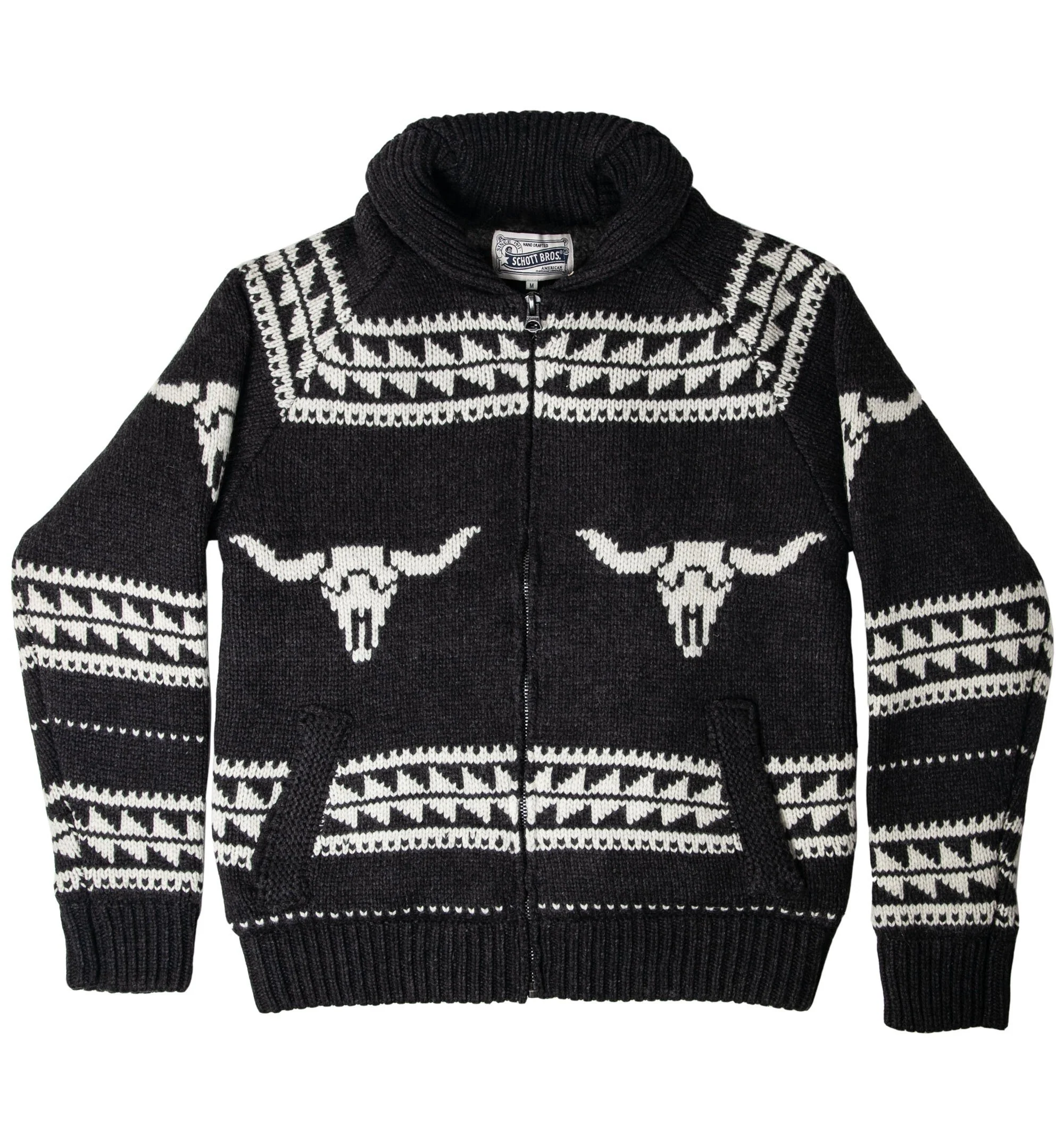 Schott NYC Corp. Men's Fleece Lined Longhorn Sweater Jacket