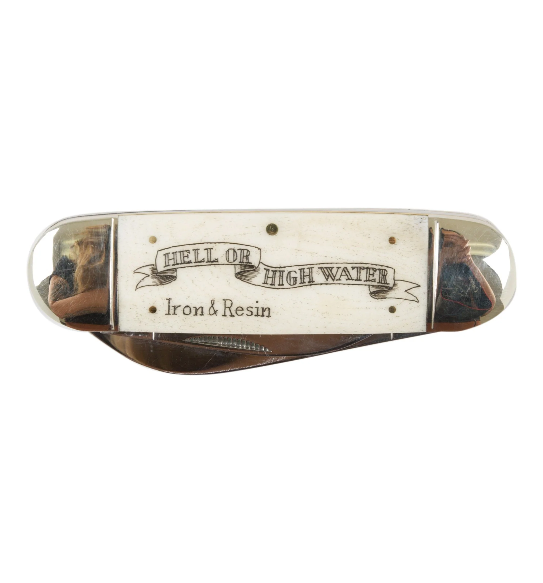 Scrimhsaw Pocket Knife Mermaid & Ship - Image 3