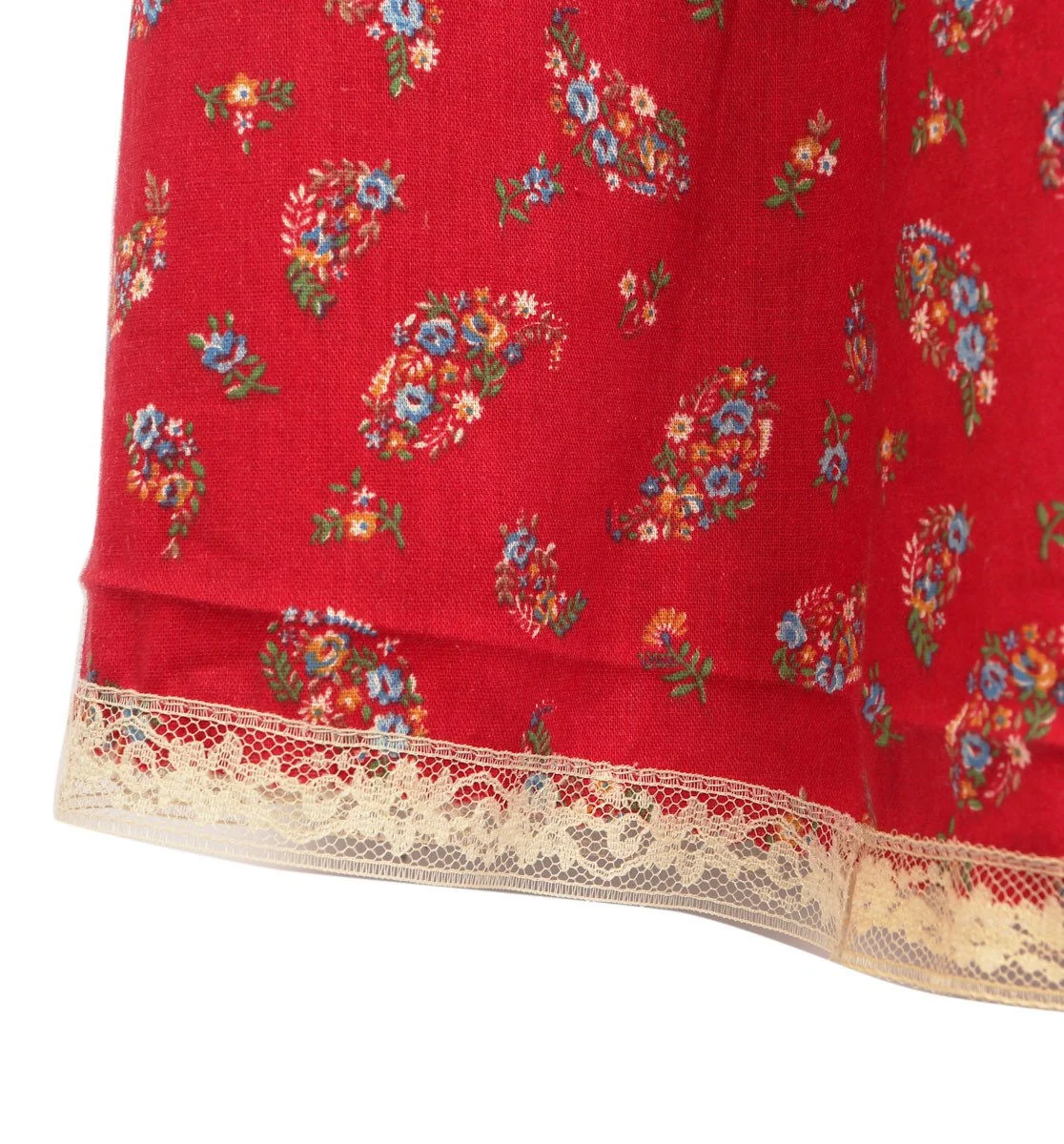 Vintage 60s Micro Floral/Lace Skirt - Image 4