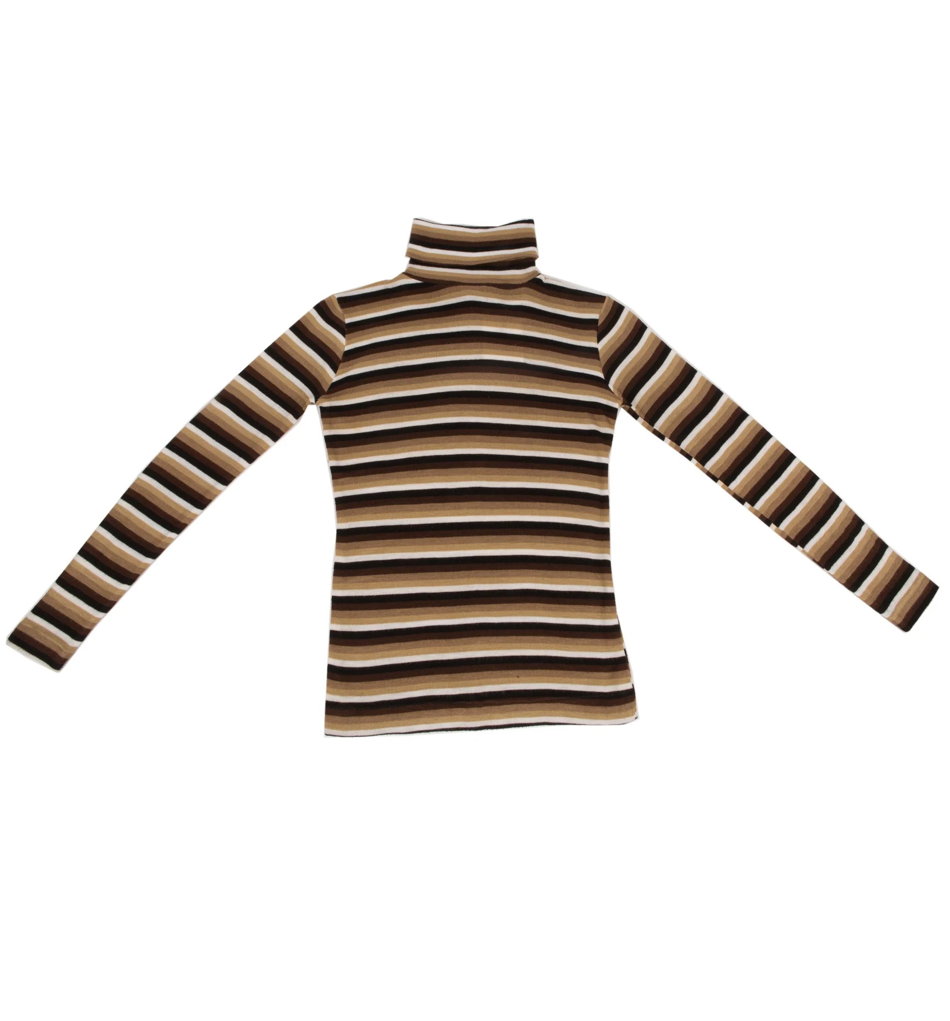 Vintage 70’s Brown Stripe Turtle Neck, S - Image 2