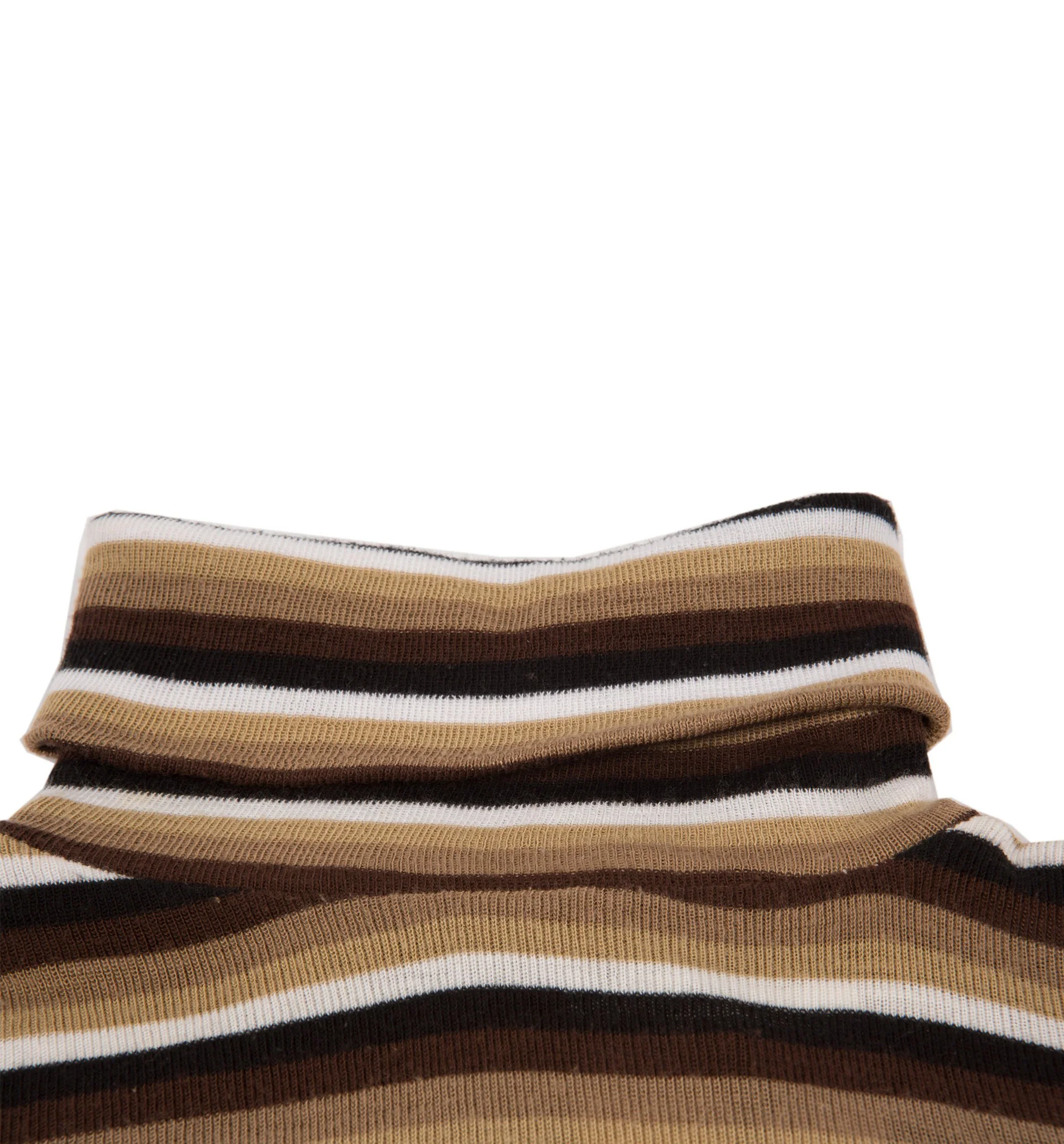 Vintage 70’s Brown Stripe Turtle Neck, S - Image 3