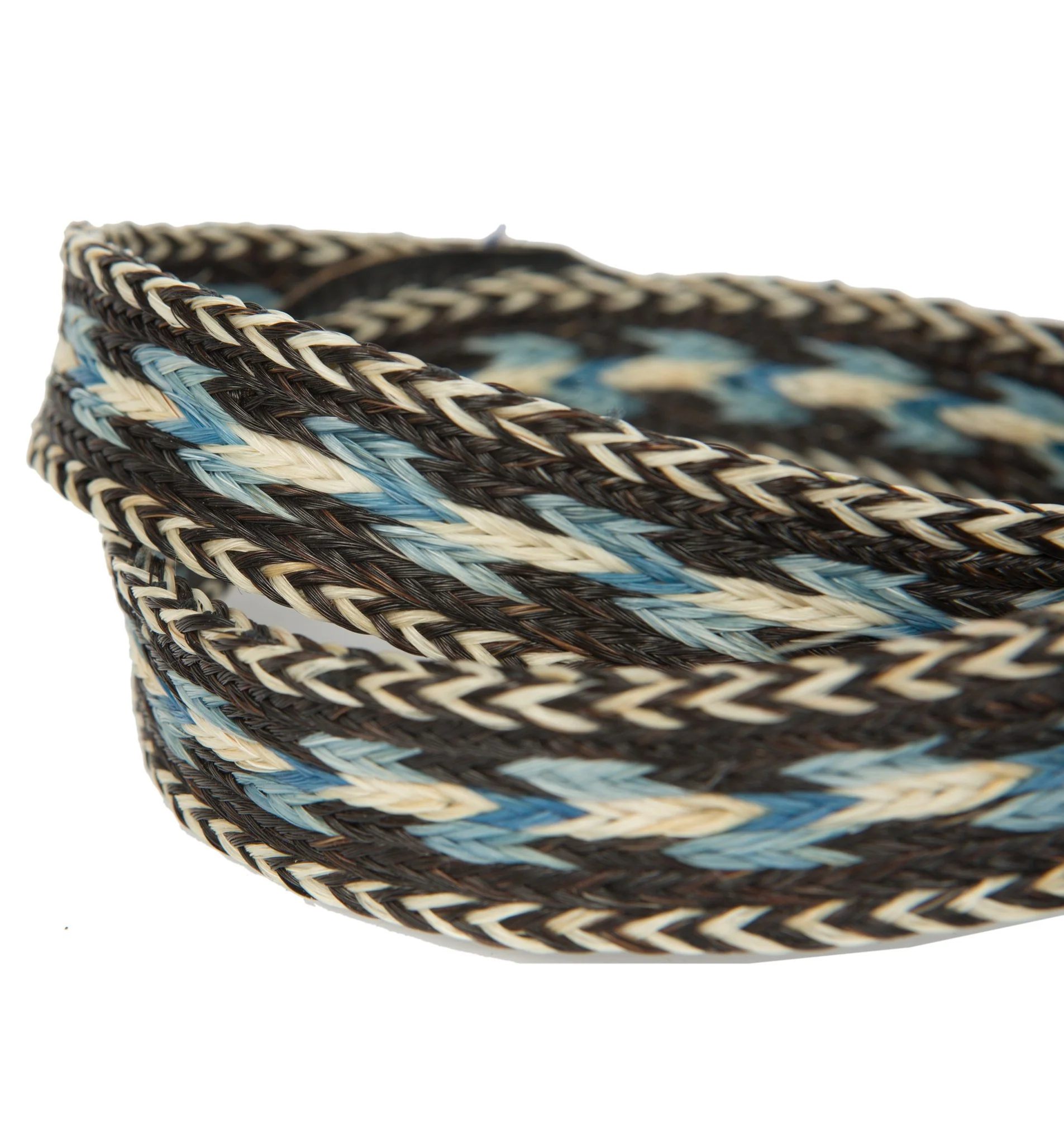 Vintage Black Leather Thin Horsehair Belt - Image 3