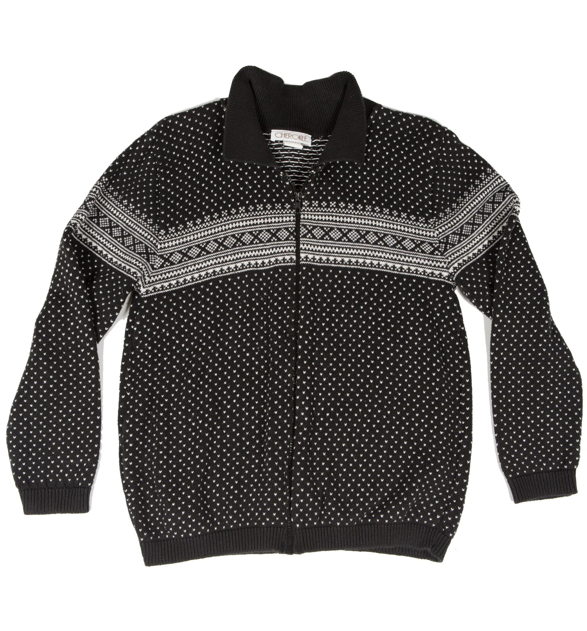 Vintage Crew Neck Zipper Cherokee Sweater