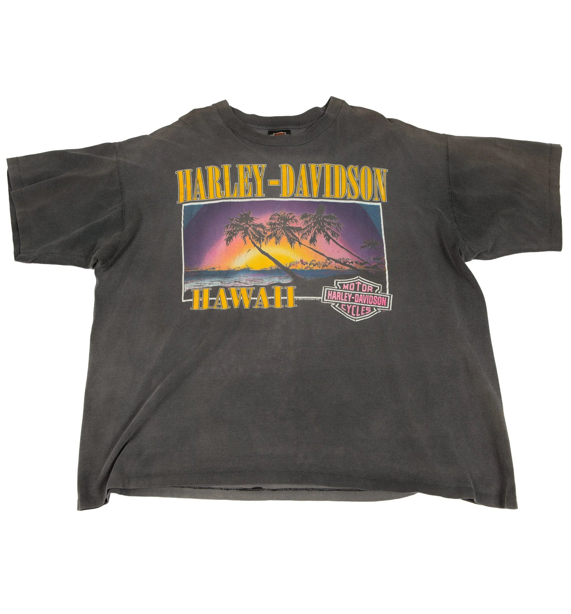 Vintage Gray Maui Hawaii Harley Davidson Tee