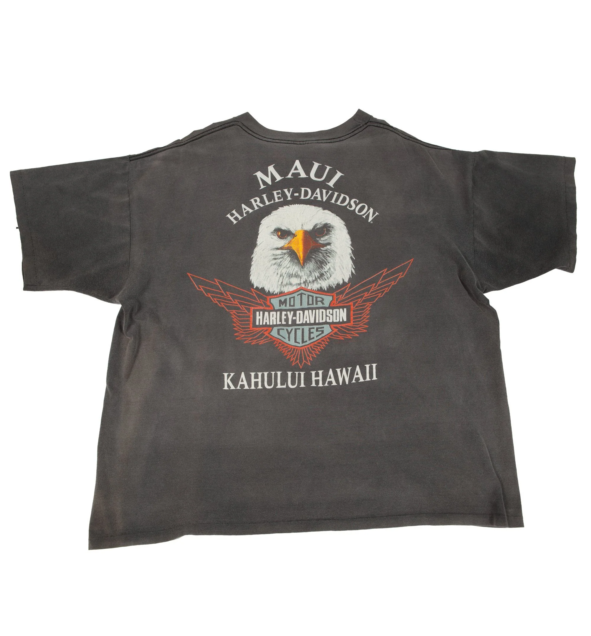 Vintage Gray Maui Hawaii Harley Davidson Tee - Image 2
