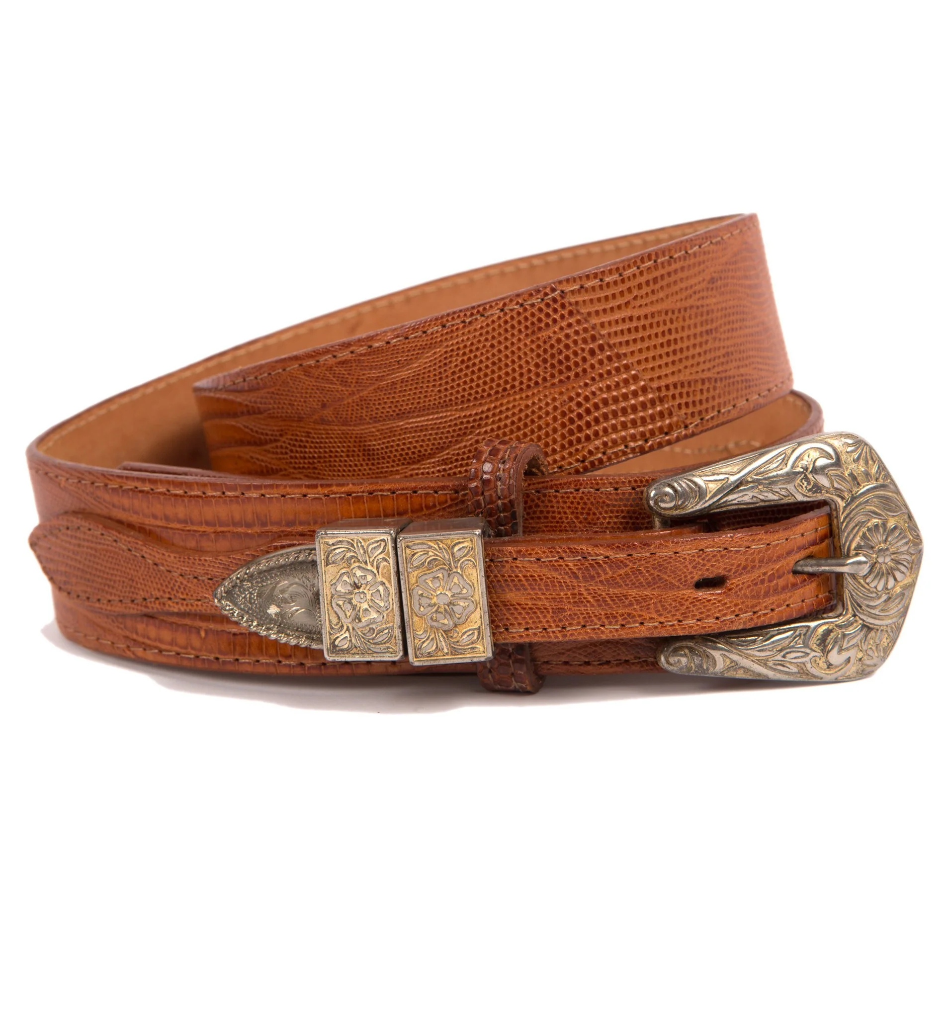 Vintage Justin Brn Lizard Skin Belt