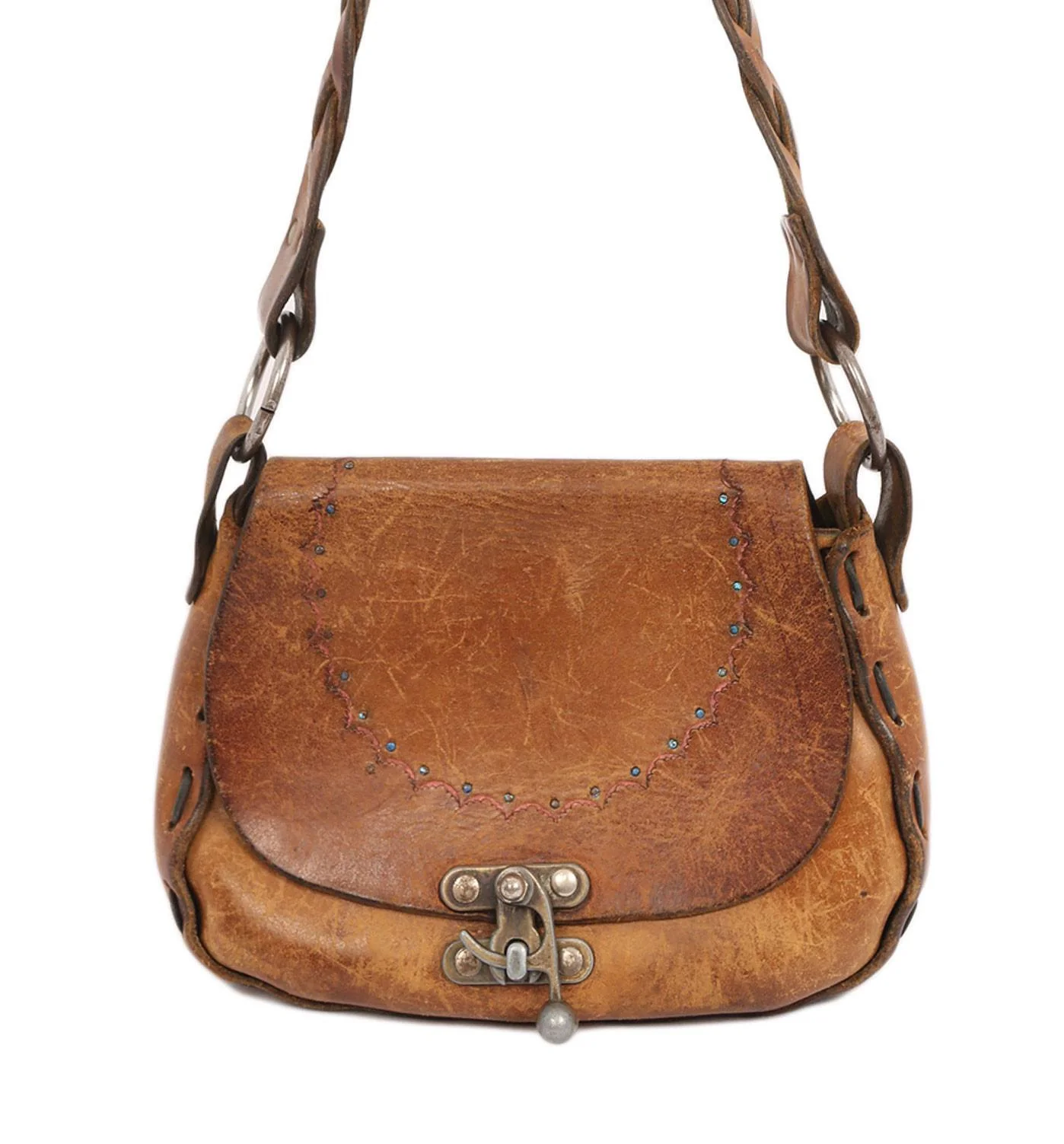 Vintage Leather Tooled Bag - Image 2