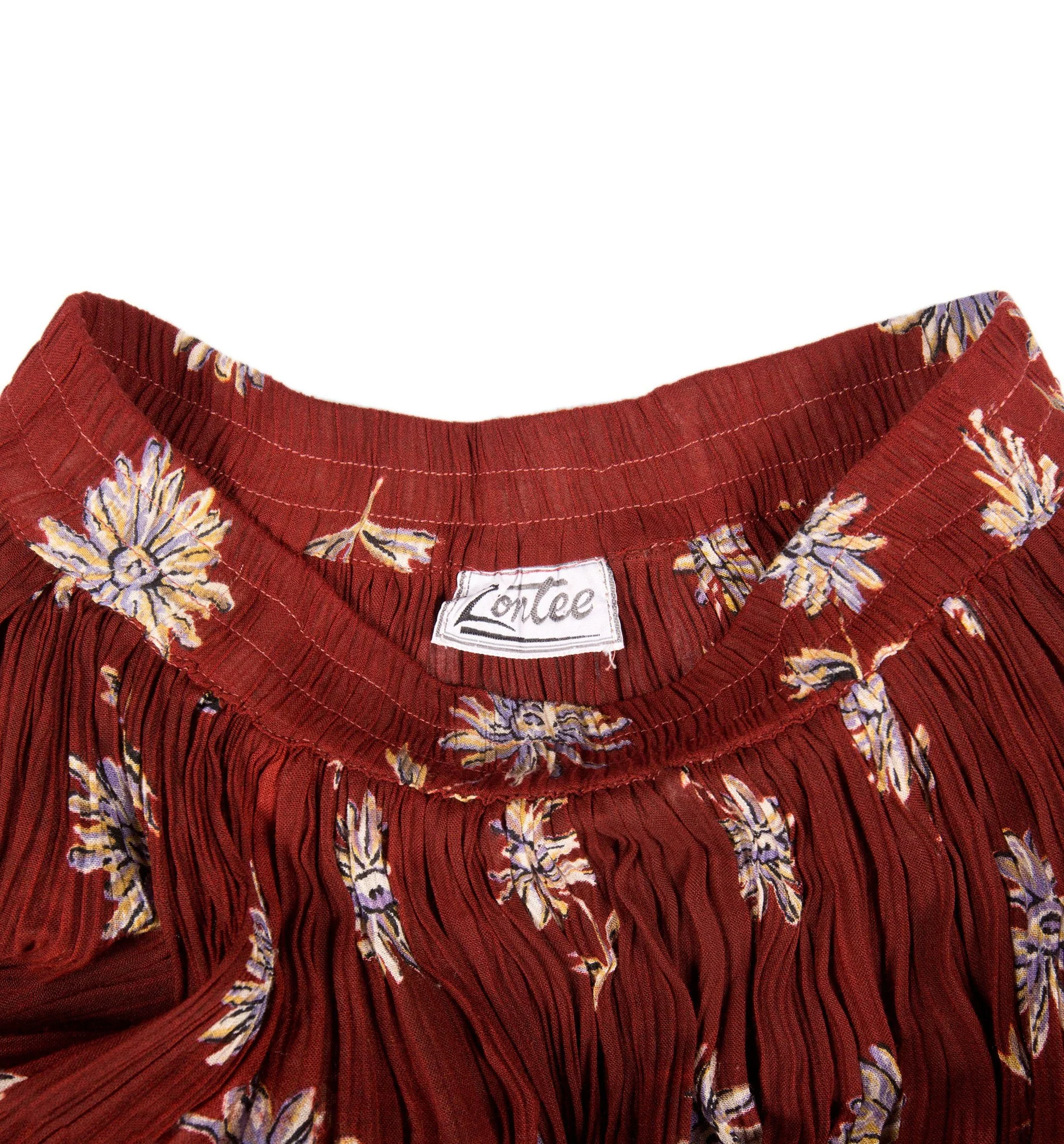 Vintage Red Floral Skirt - Image 2