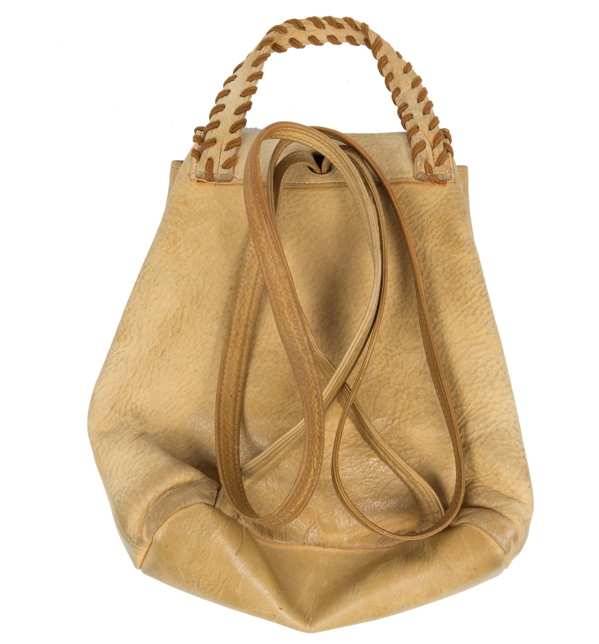 Vintage Small Leather bag with Antlerhorn buttons - Image 3