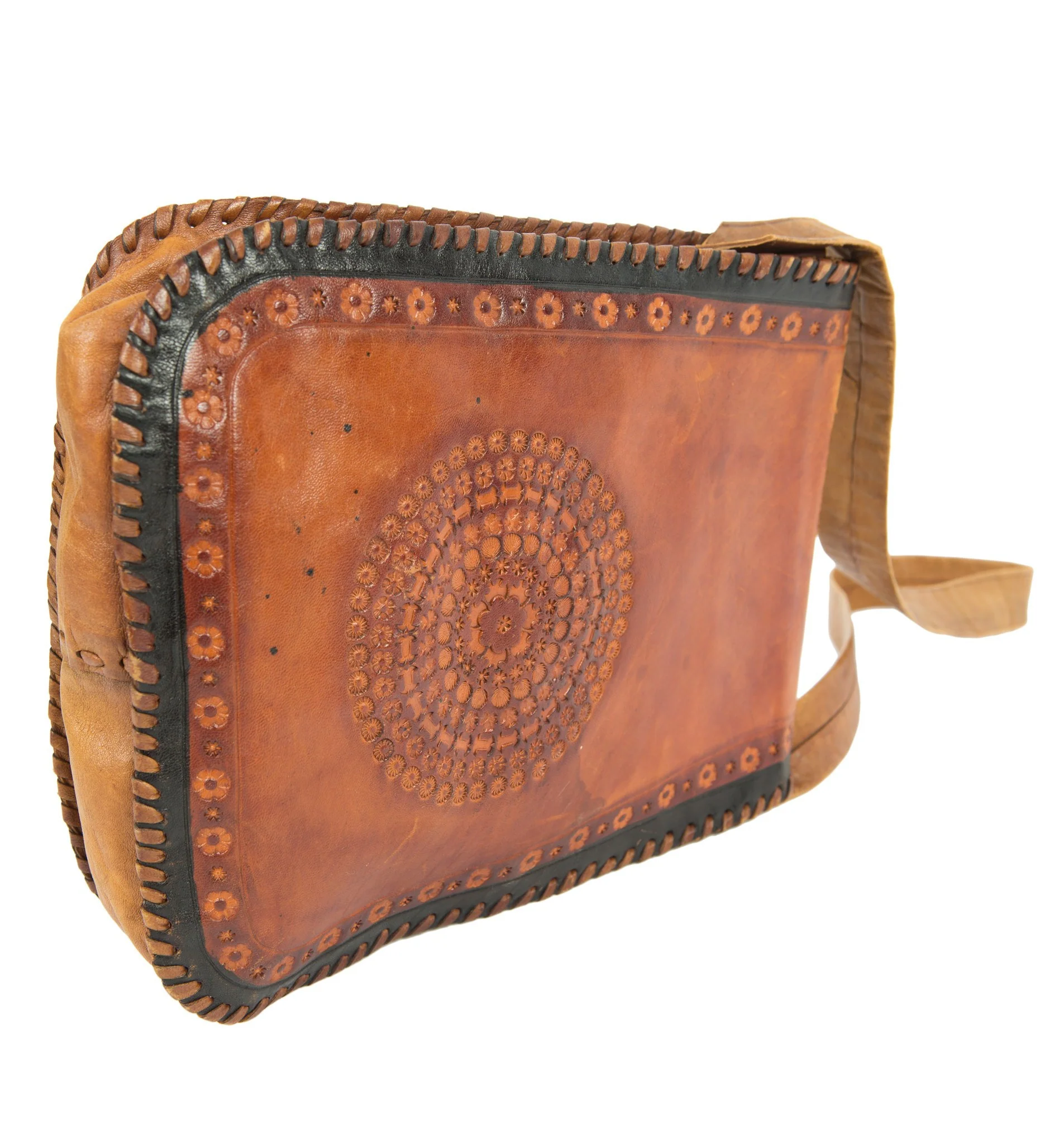 Vintage Tooled Shoulder Bag - Image 2