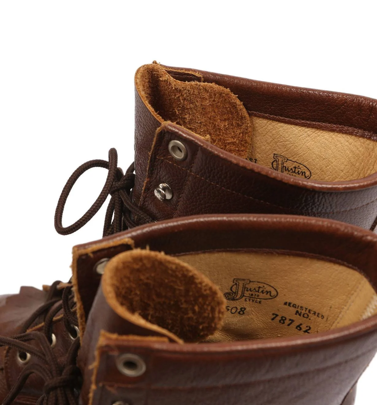 Vintage Walnut Leather Justin Boots - Image 4