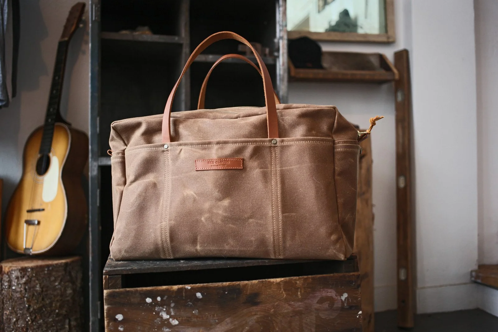 Waxed Canvas Duffle Bag - Brush Brown - Image 2