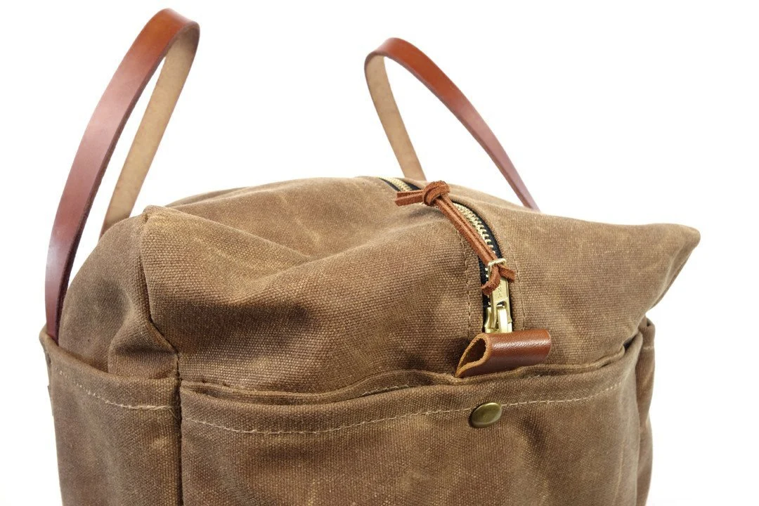 Waxed Canvas Duffle Bag - Brush Brown - Image 6
